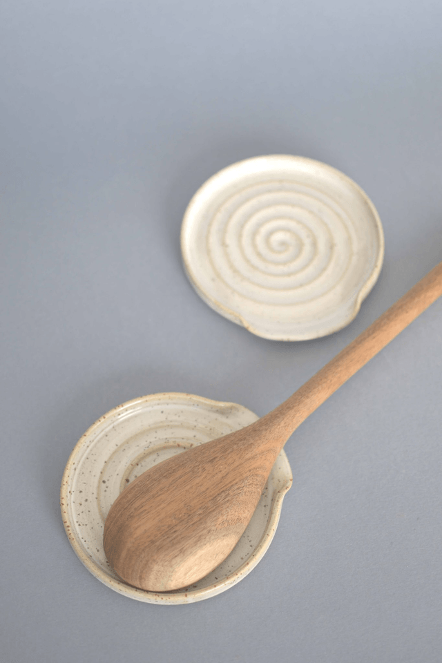 Spoon Rest Speckled Creamy White