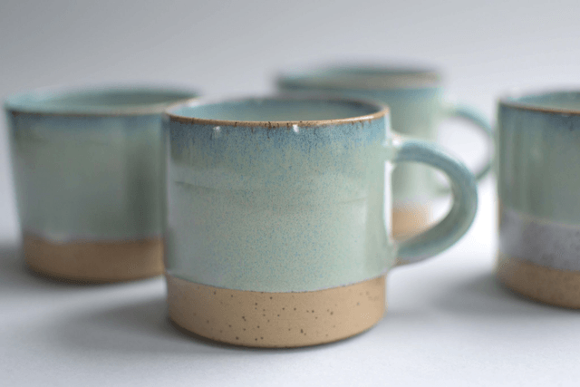 Coffee Cup - straight speckled Ocean Blue 