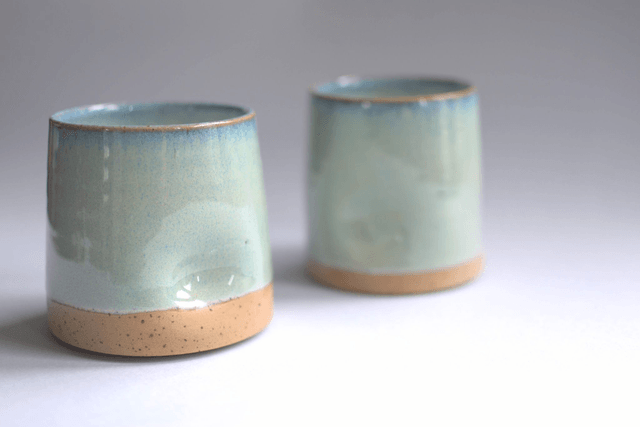Thumbprint Tumbler - Speckled Ocean Blue