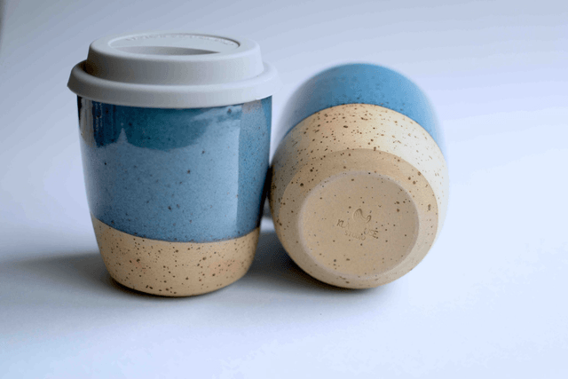 Travel cup - Large Speckled Deep Blue