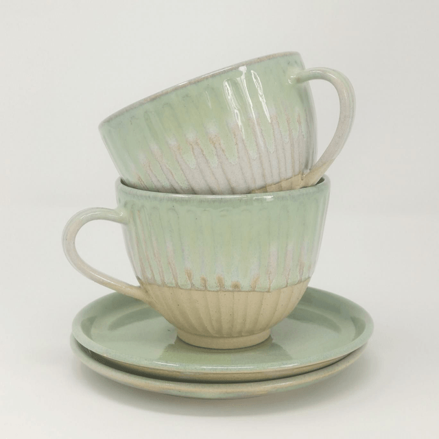 Teacup & Saucer - Coastline Green